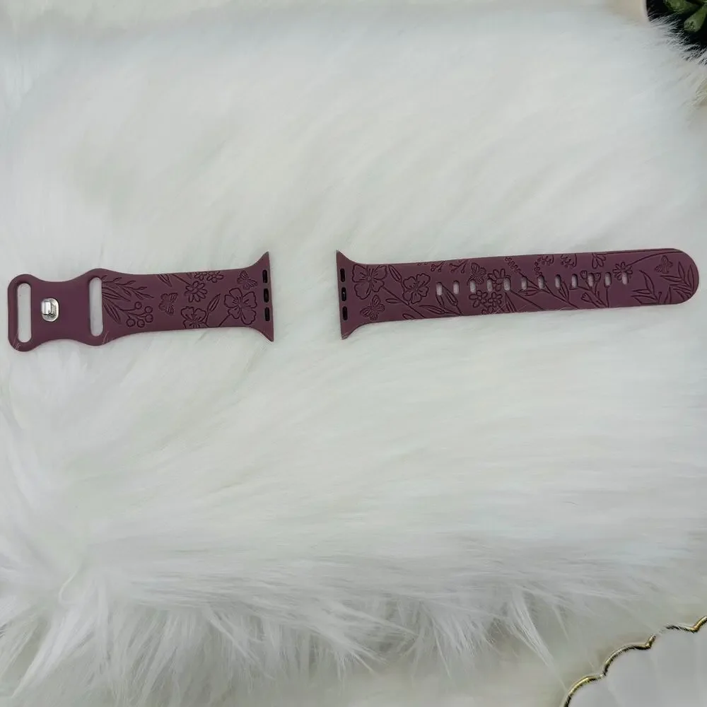 New Floral Design Apple Watch Bands 38mm 40mm 41mm in Violet
